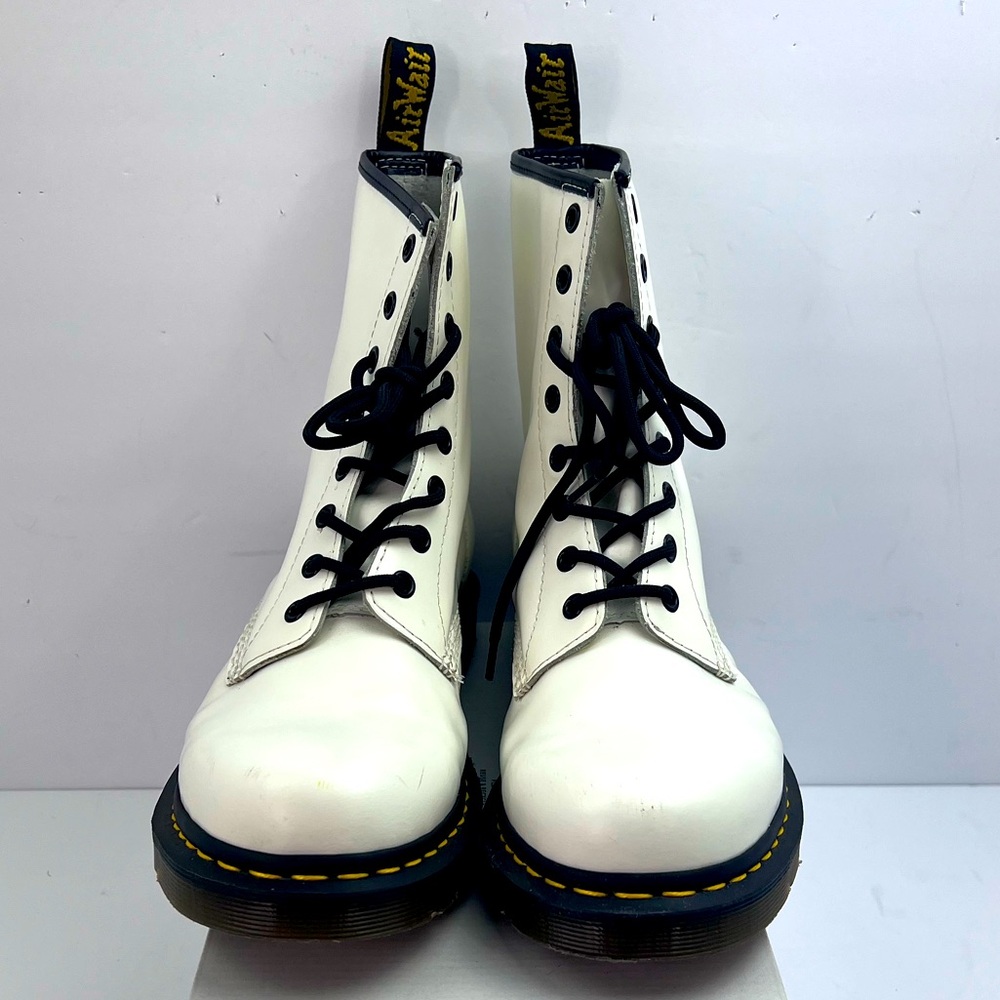 DR MARTEN PASCAL LACEUP ARMY STYLE BOOTS, UPPER LEATHER AIR WAIR SOLE, SIZE 11 - Picture 3 of 17